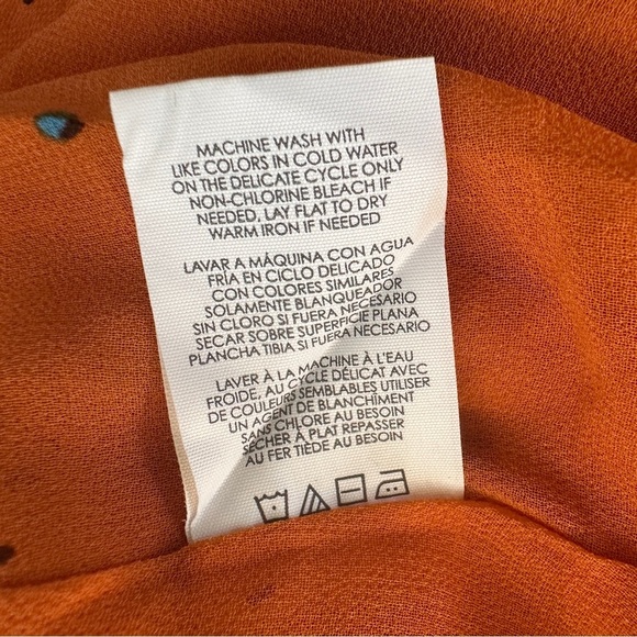 CAbi Orange Sprinkle Size M Top Double Layer Chiffon Sleeveless V-Neck blouse - Picture 15 of 16